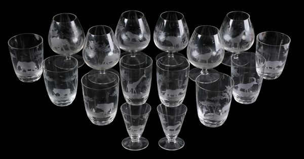 A COLLECTION OF ROWLAND WARD DRINKING GLASSES