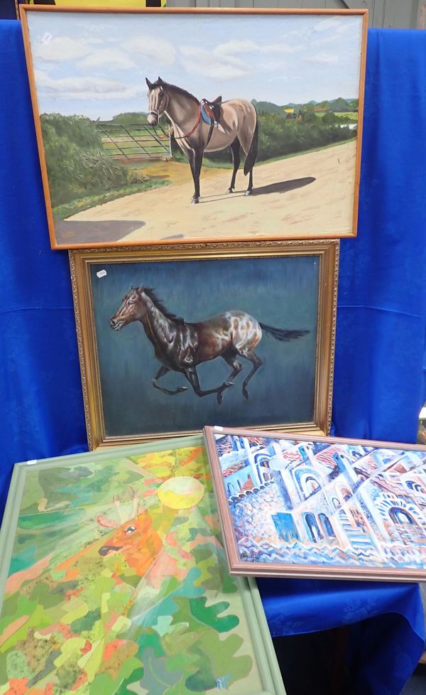 TWO MODERN OIL STUDIES OF HORSES