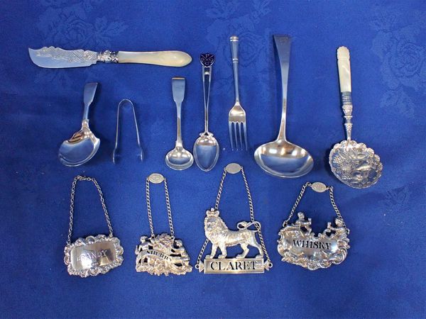 A COLLECTION OF SILVER DECANTER LABELS, SOME 'THE HUGH JOHNSON COLLECTION'