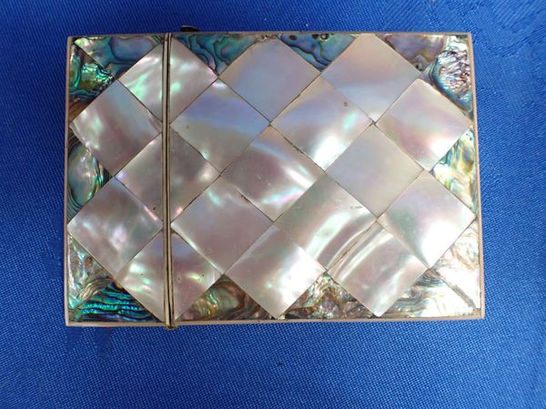 A VICTORIAN MOTHER OF PEARL CARD CASE