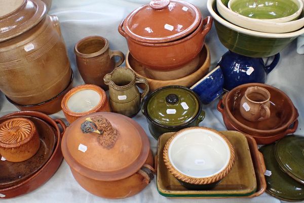A COLLECTION OF COUNTRY  KITCHEN POTTERY
