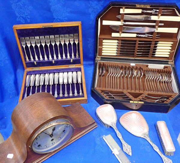 A CANTEEN OF PLATED CUTLERY AND ANOTHER CONTAINING A FISH SERVICE