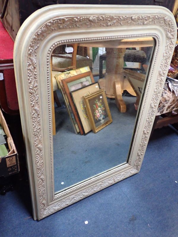 A WHITE PAINTED MOULDED FRENCH MIRROR