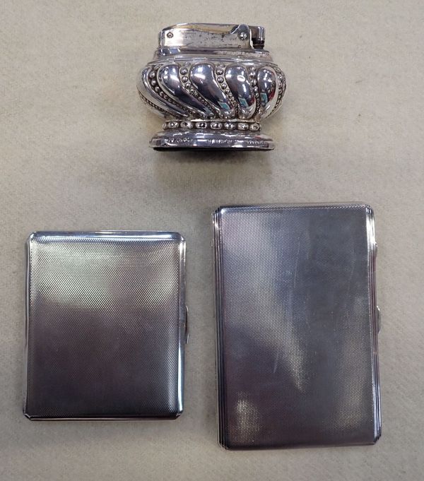 TWO SILVER CIGARETTE CASES