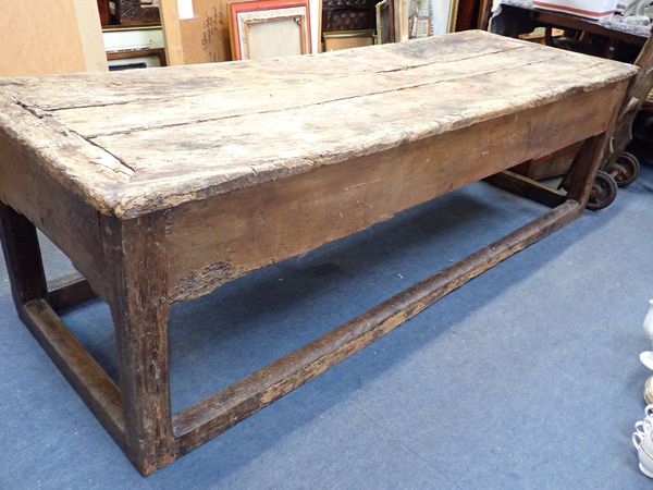 A 19TH CENTURY RUSTIC REFECTORY TABLE