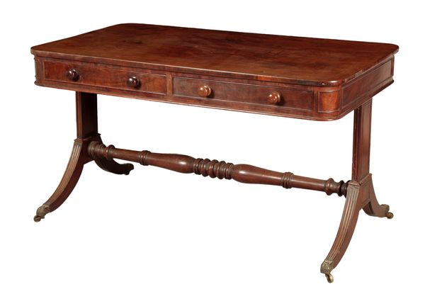 A REGENCY MAHOGANY LIBRARY TABLE