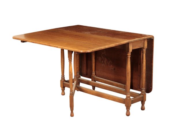 A VICTORIAN OAK GATELEG TABLE