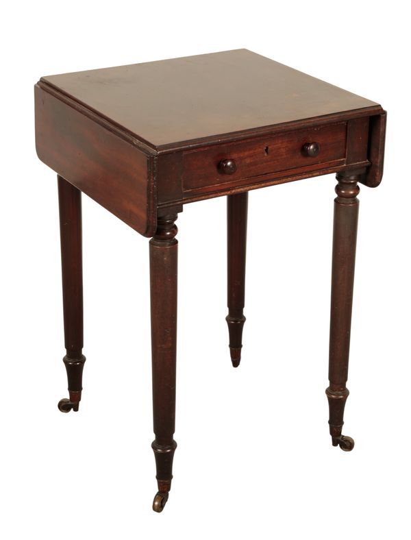 A VICTORIAN MAHOGANY DROP-FLAP OCCASIONAL TABLE