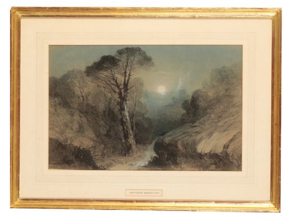 ASCRIBED TO HENRY BRIGHT (C.1810-1873) A moonlit landscape