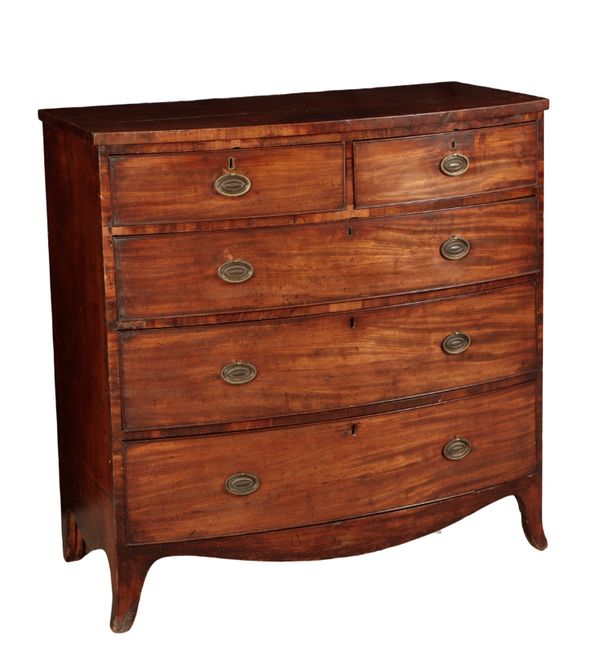 A REGENCY BOWFRONT CHEST OF DRAWERS