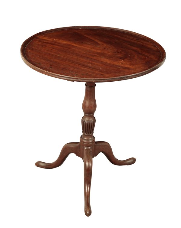A GEORGE III AND LATER MAHOGANY TRIPOD TABLE