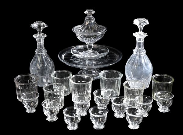 TWO SIMILAR CUT GLASS DECANTERS