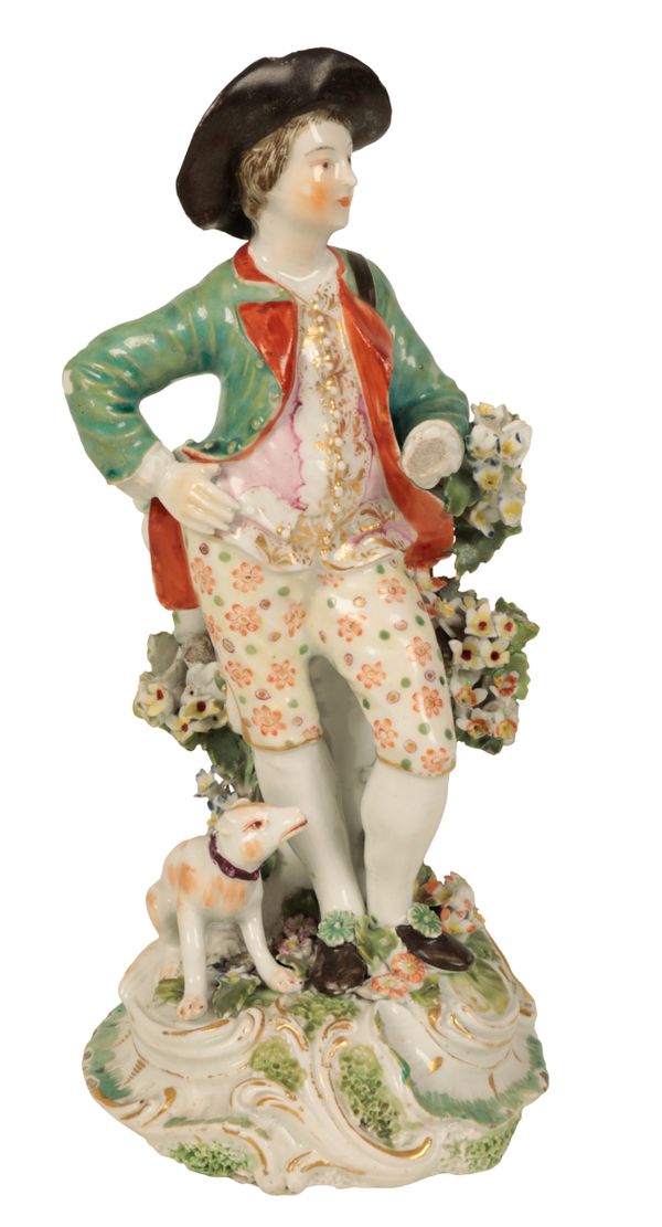 AN 18TH CENTURY DERBY FIGURE OF A GENTLEMAN