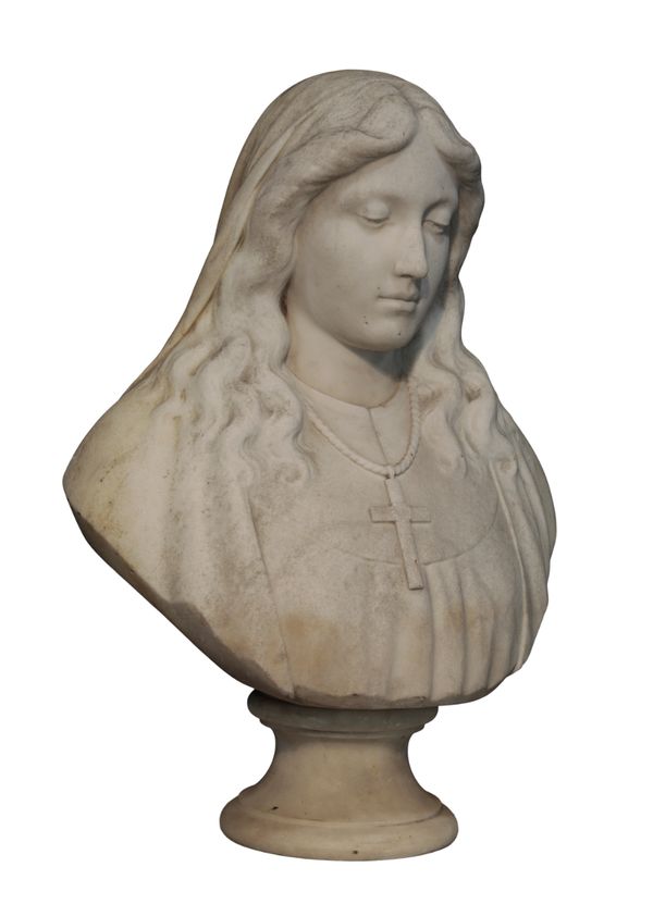 A MARBLE BUST OF A NUN