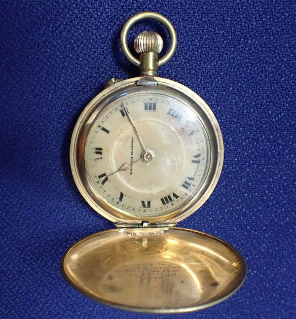 A GOLD PLATED GENTLEMAN'S POCKET WATCH