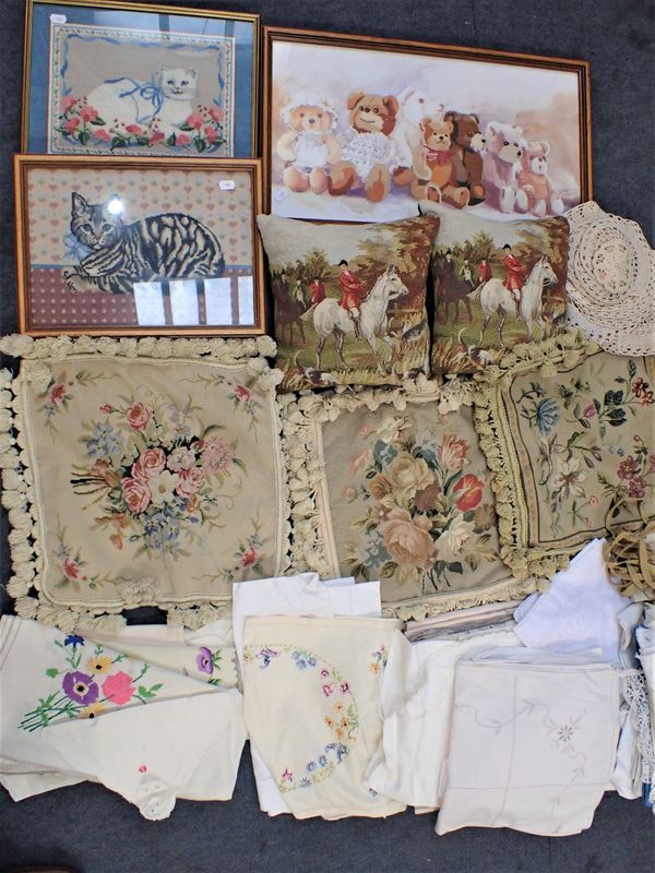 A COLLECTION OF NEEDLEPOINT CUSHION COVERS