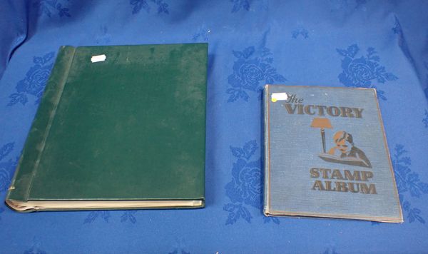 TWO STAMP ALBUMS, INCLUDING SOME OLDER BRITISH STAMPS