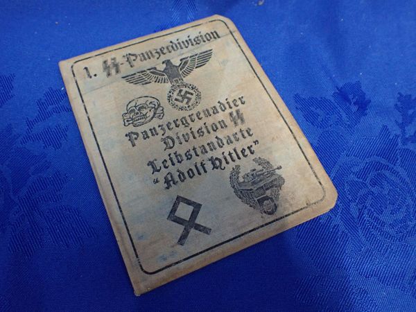 A NAZI STYLE PANZER DIVISION IDENTITY CARD