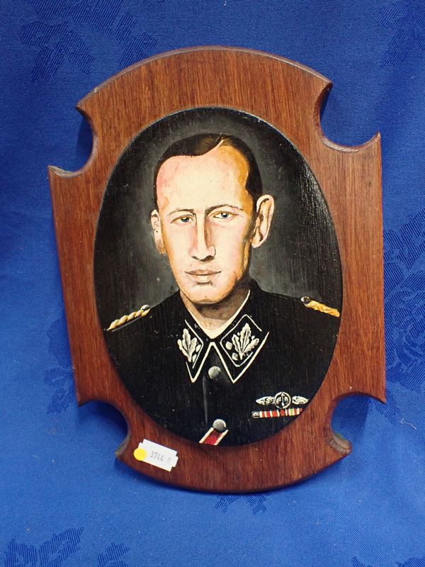 A NAIVE PORTRAIT PAINTING OF REINHARD HEYDRICH