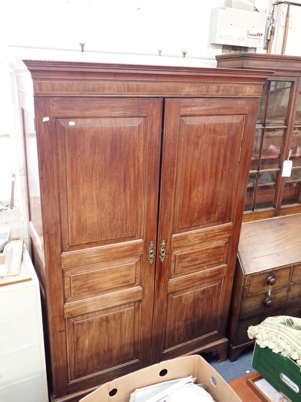 A GEORGE III MAHOGANY CHANNEL ISLANDS STYLE WARDROBE