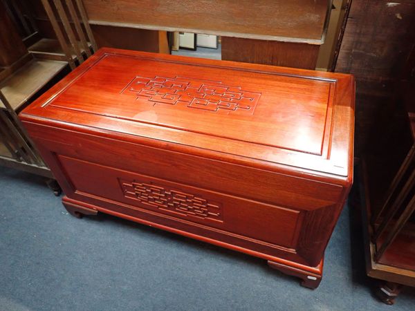 A MODERN CHINESE CAMPHOR WOOD CHEST