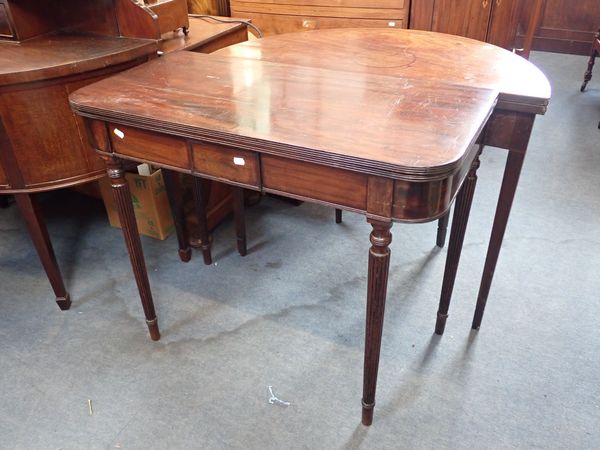 A 19TH CENTURY MAHOGANY CARD TABLE