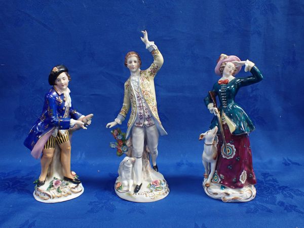 THREE CONTINENTAL CERAMIC FIGURES