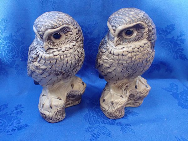 TWO POOLE POTTERY OWLS BY BARBARA LINLEY-ADAMS