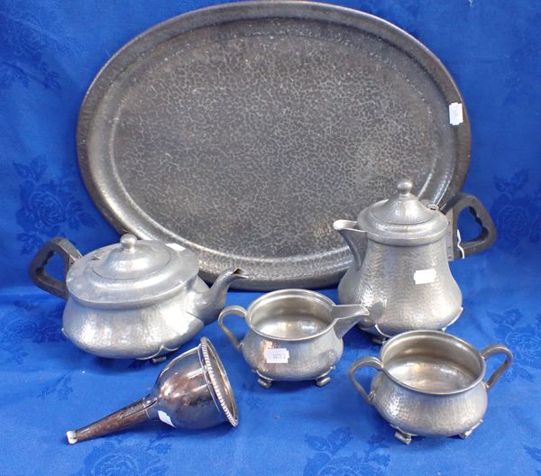 A COLLECTION OF 'ROUNDHEAD PEWTER' ITEMS