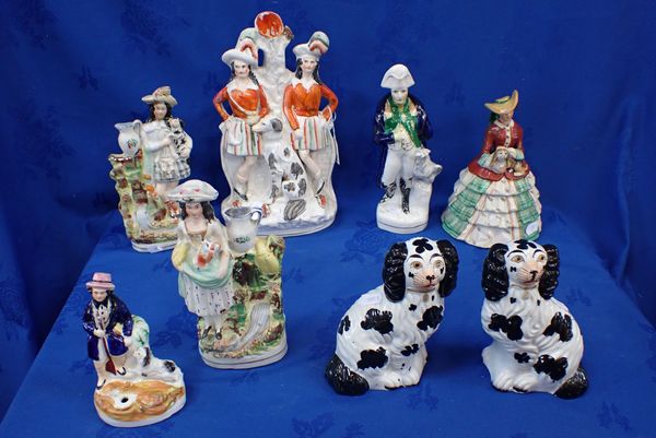 A COLLECTION OF STAFFORDSHIRE FIGURES