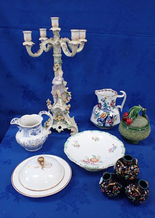 A SPODE MUFFINIERE WITH GILT PEAR KNOP