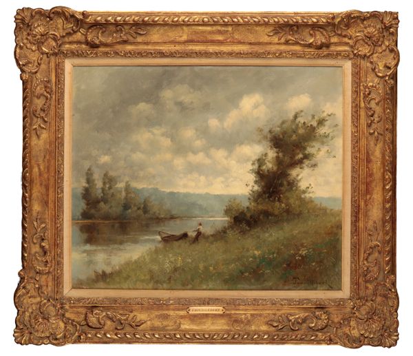 PAUL DESIRE TROUILLEBERT (1831-1900) Lakeside view
