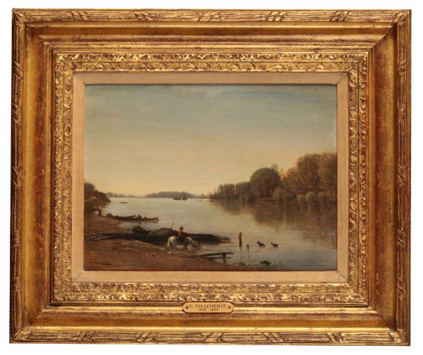 LEON VILLEVIEILLE, (1826-1863) A river scene