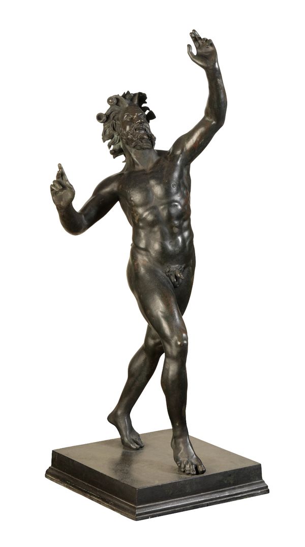 A PATINATED BRONZE MODEL OF THE DANCING FAUN