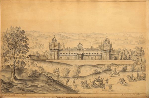 N MASON AFTER JORIS HOEFNAGEL (1532-1601) The progress of Queen Elizabeth I to Nonsuch Palace