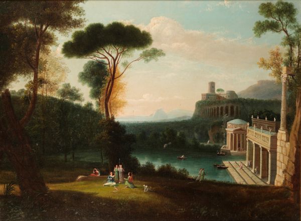 AFTER CLAUDE LORRAIN (1600-1682) 'Landscape with the Nymph Egeria mourning over Numa, with her attendants and greyhounds'