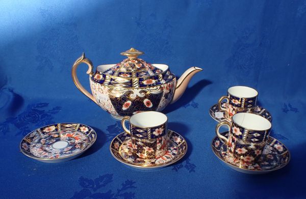 THREE IMARI PATTERN ROYAL CROWN DERBY COFFEE CANS