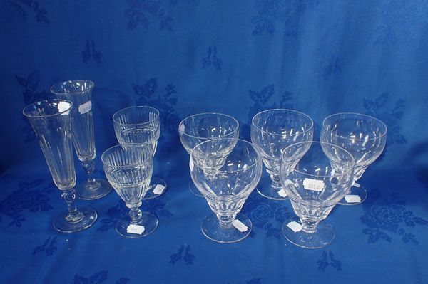 TWO VICTORIAN GLASS CHAMPAGNE FLUTES