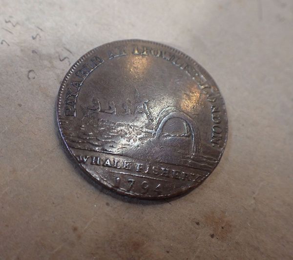 A FOWLER WHALE FISHERY HALFPENNY TOKEN