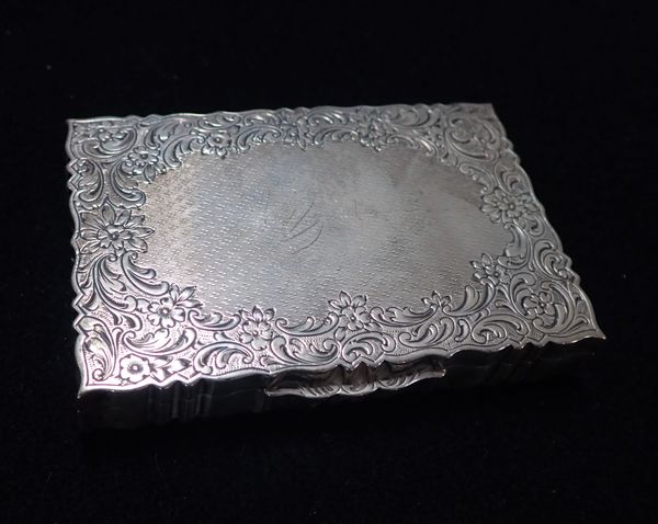 A 19th CENTURY STYLE EUROPEAN SILVER CARD CASE