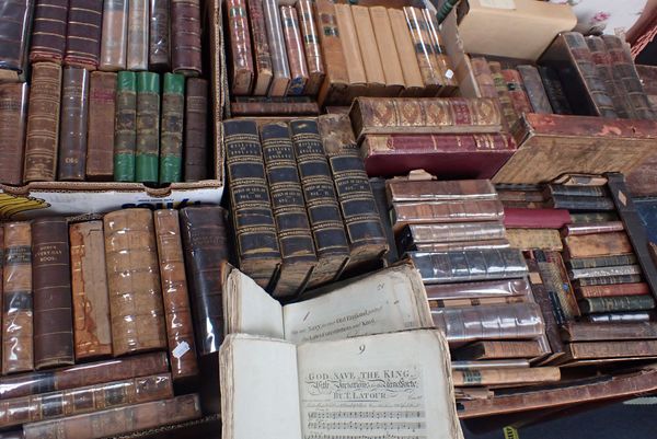 A COLLECTION OF VARIOUS LEATHER-BOUND BOOKS