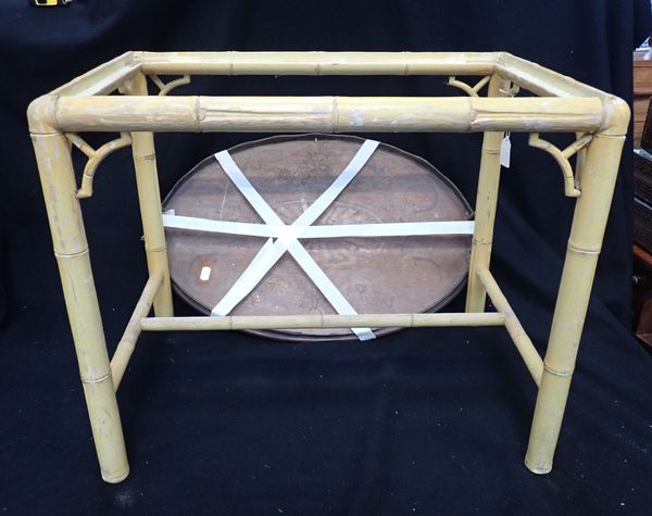 A FAUX BAMBOO OCCASIONAL TABLE
