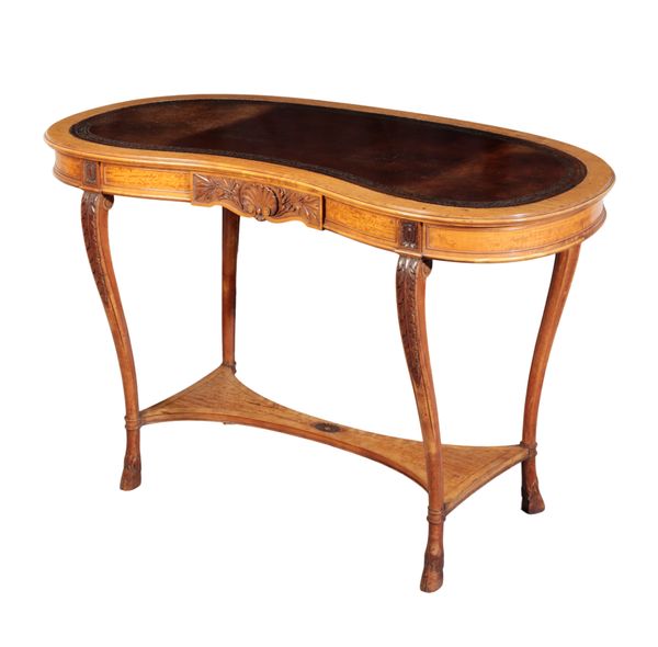 A MID-VICTORIAN SATIN-BIRCH DRESSING-TABLE