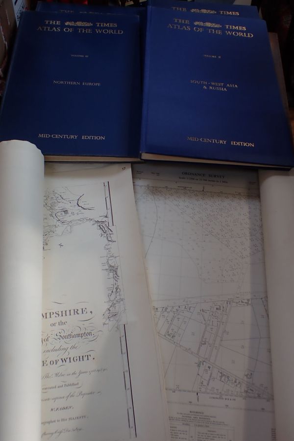 A FEW ORDNANCE SURVEY MAPS (ROLLED)