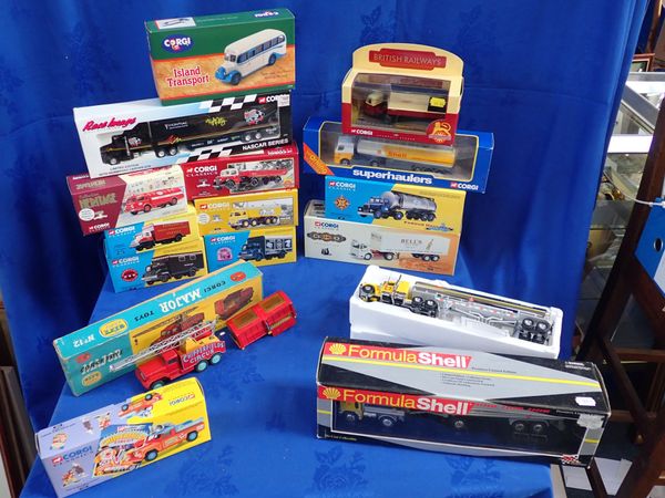 A COLLECTION OF CORGI TRUCKS AND COMMERCIAL VEHICLES