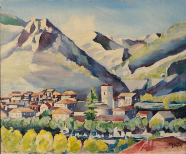 MULOT (20TH CENTURY) A view of an Alpine town