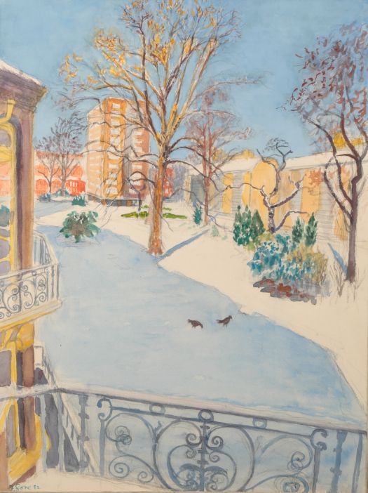 *FREDERICK GORE (1913-2009) Elm Park Gardens, Chelsea, in the snow