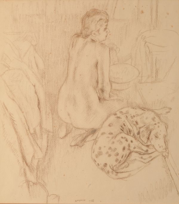 *ROBERT SARGENT AUSTIN (1895-1973) 'Nude with Ling the dalmatian, Lingard House, Chiswick'