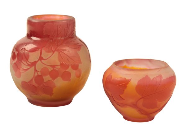 GALLE: TWO ART NOUVEAU CAMEO GLASS VASES