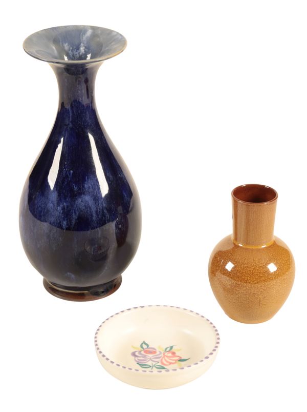 CHRISTOPHER DRESSER (1834-1904) FOR LINTHORPE POTTERY: A SMALL GLOBE AND SHAFT VASE